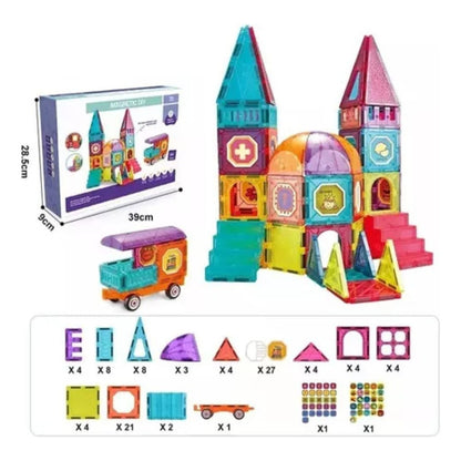 Juego De Construcción Magnético Bloques Niños 94 Pzs