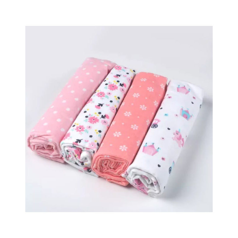 Set 4 Tutos Mantas Bebé Pañales Algodón Multiusos