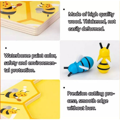 Juego Didáctico Abejas Madera Motricidad Niños Montessori