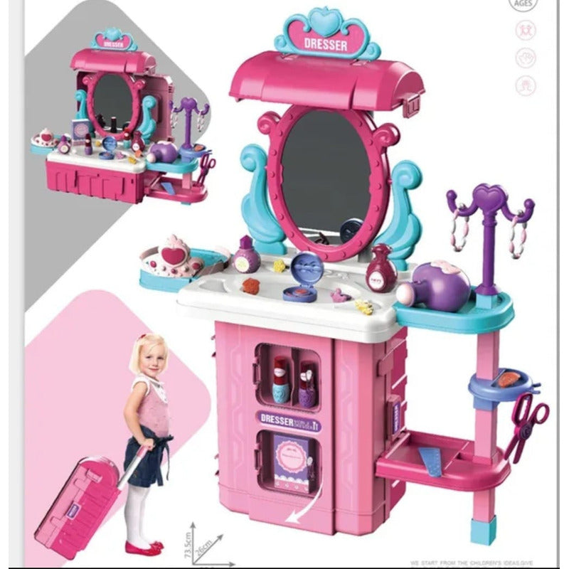 Set Peluquería  Juguete Maleta Juego De Roles Niñas