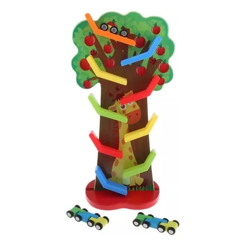 Pista Arbol De Autos Juguete Didáctico De Madera Para Niños