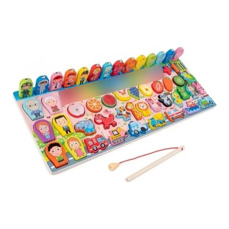 Tabla Encaje Didáctica Madera Número +animales +frutas Niños