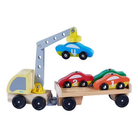 Juguete Didáctico Niños Camión Con  Cargador Madera Autos Camión Multicolor