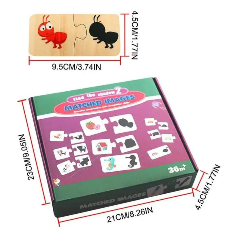Juego Didáctico Conoce Figuras Y Sombras - Madera - Niños