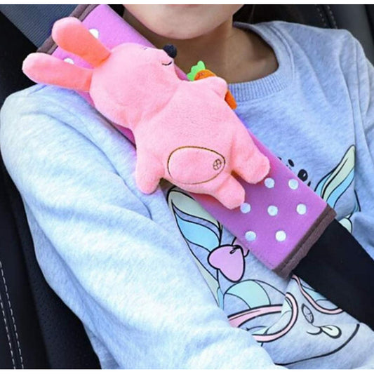 Cojín Cubre Cinturón De Seguridad Autos Para Niños Rosado -conejo