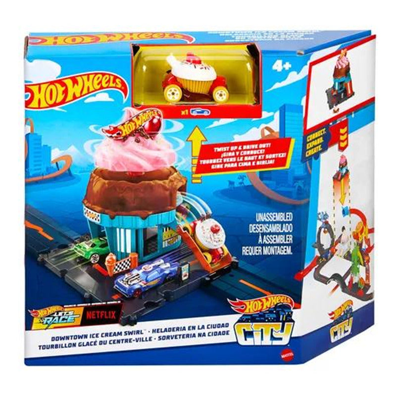 Pista De Auto Juguete Heladería Hot Wheels City Multicolor