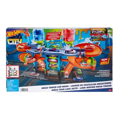Hot Wheels City Pista De Juguete Autolavado Megatorre Multicolor