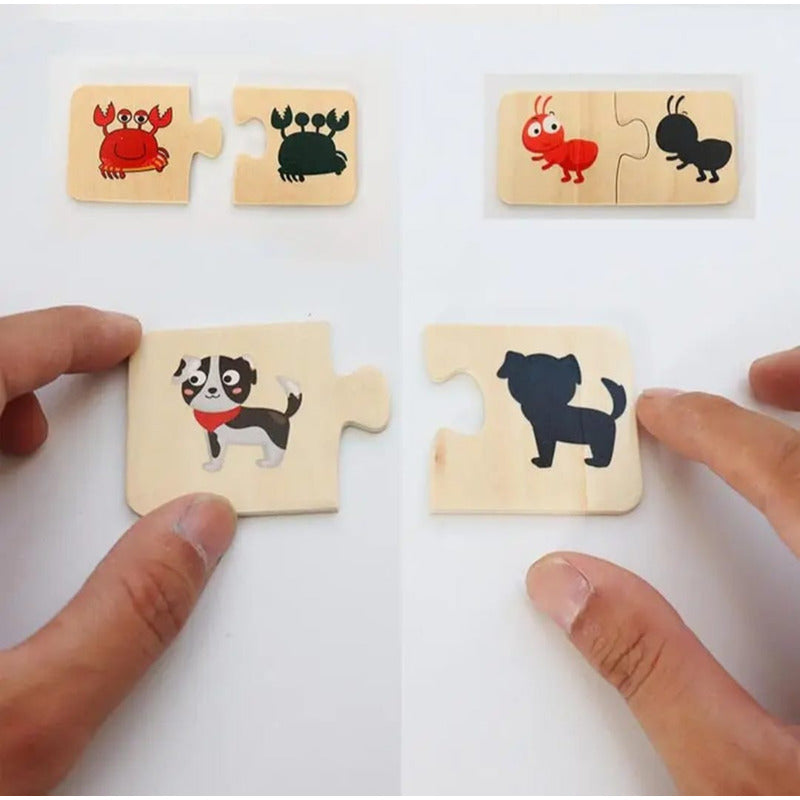 Juego Didáctico Conoce Figuras Y Sombras - Madera - Niños