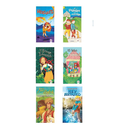 Pack 6 Libros Cuentos Clásicos Ilustrados Tapa Dura Infantil