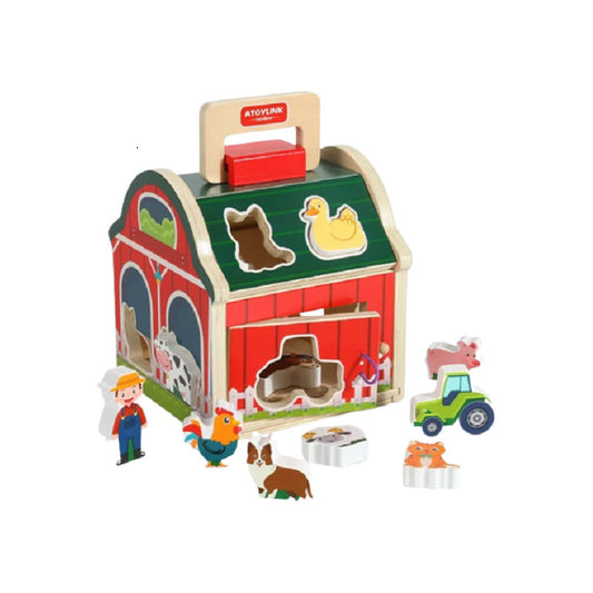 Juguete Encaje Granja Animales De Madera Didáctico Niños