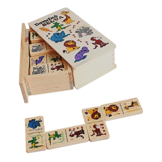 Juego De Domino Piezas Grandes Infantil Madera Niños