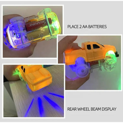 Pista Auto Construcción Flexible Con Luz Led Juguete Niños Amarillo