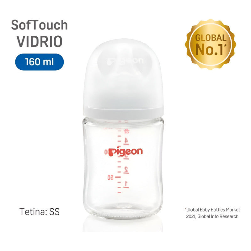 Biberón Softouch Pigeon Vidrio 160m Color Blanco