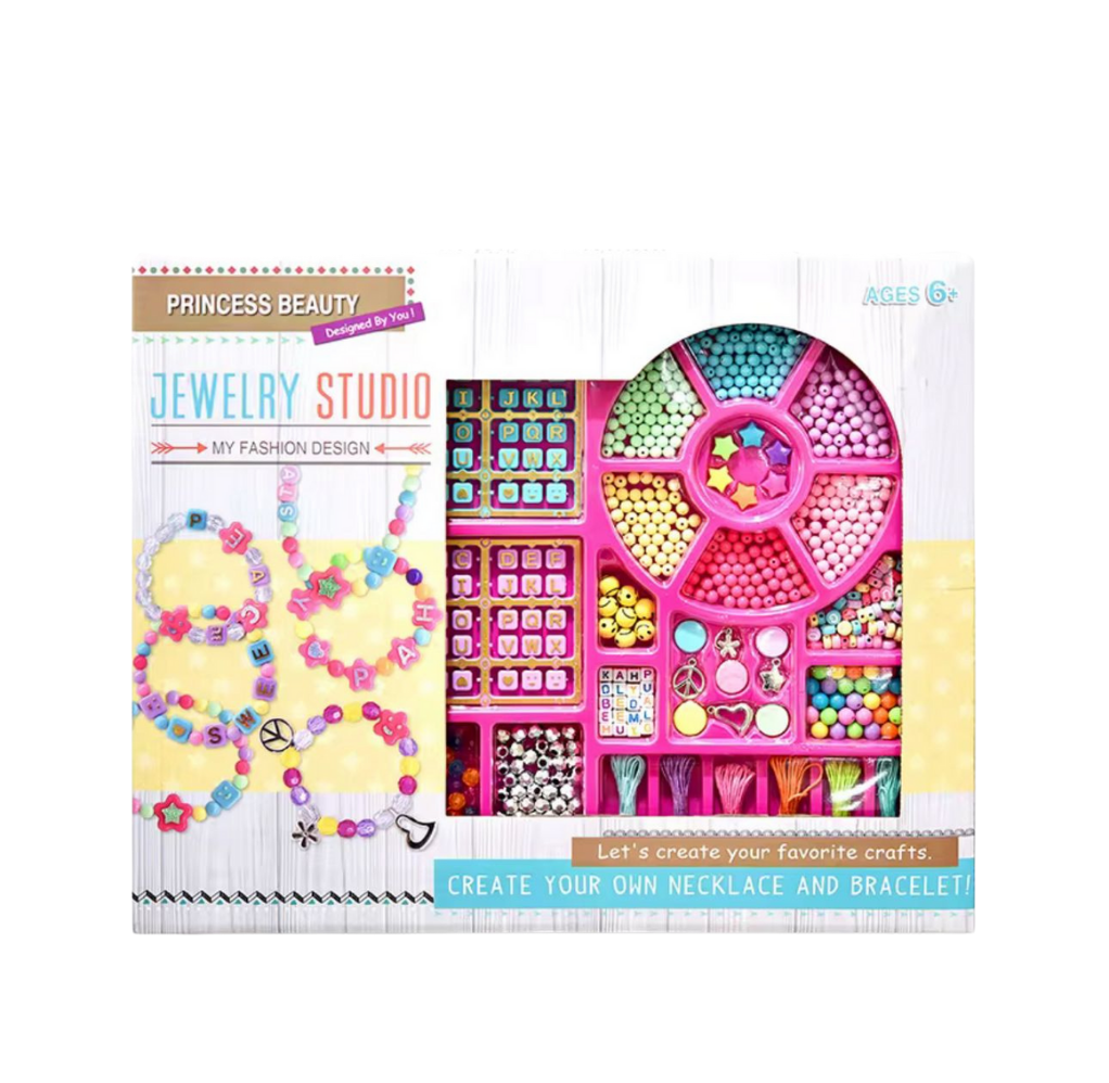 Set Juego Cuenta Y Mostacilla Pulseras-collares Niñas