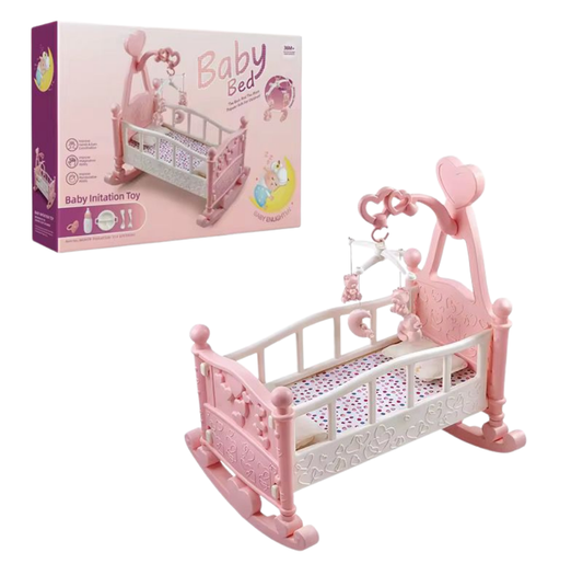 Cuna Mecedora Para Muñecas Con Accesorios Juguete