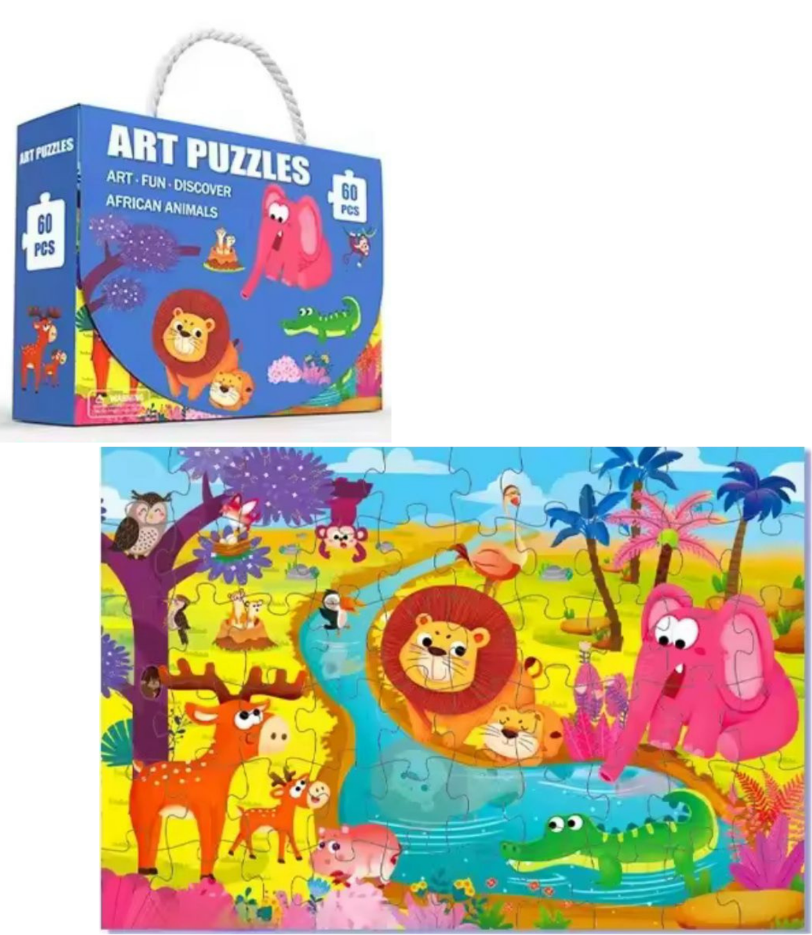 Rompecabezas Puzzle Para Niños 60 Piezas Animales Selva
