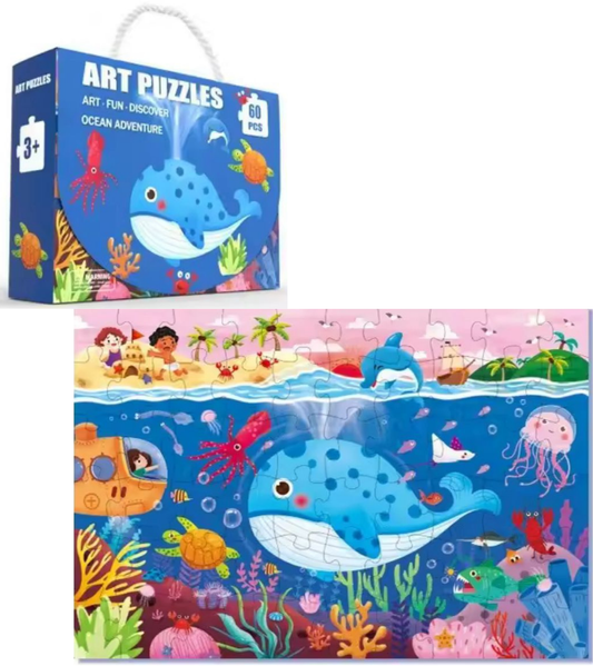 Rompecabezas Puzzle Para Niños 60 Piezas Animales Marinos