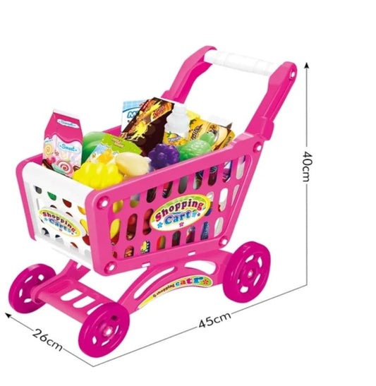 Juego Carrito Supermercado Para Niños Accesorios Juguetes Rosado