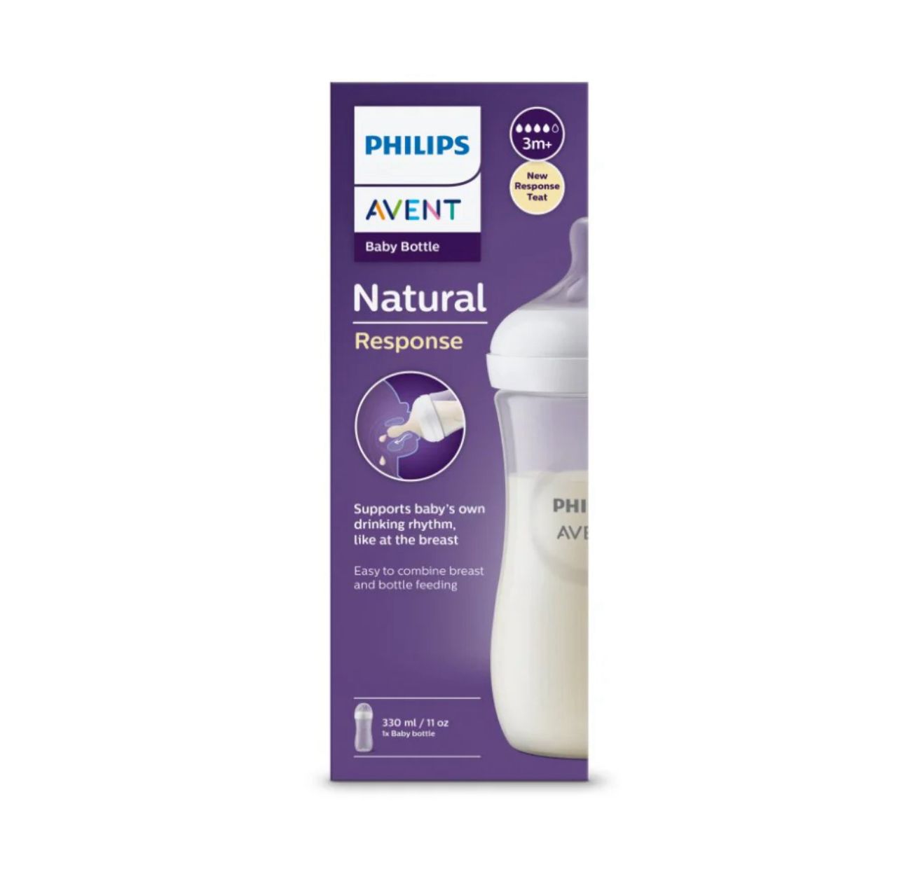 Mamadera Avent  Natural response 3M+  330 ml