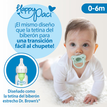 Chupete Silicona Dr Brown's 0-6 Meses Rosa Verde 2 Unid