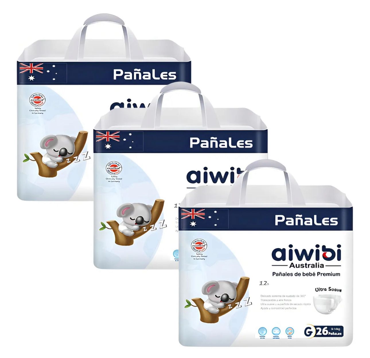Pañales Aiwibi Premium Pack X3 - Tallas G 78 Und