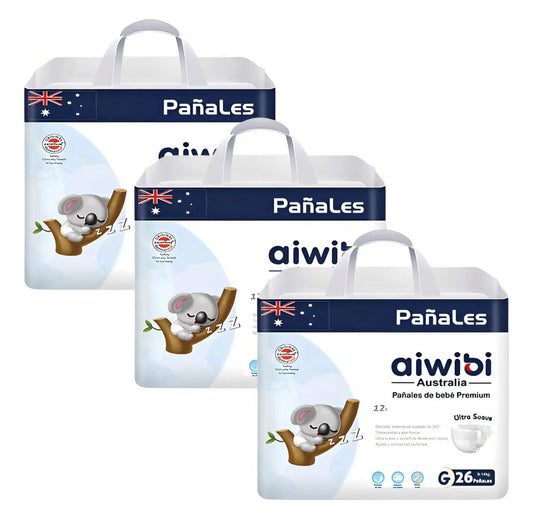 Pañales Aiwibi Premium Pack X3 - Tallas G 78 Und