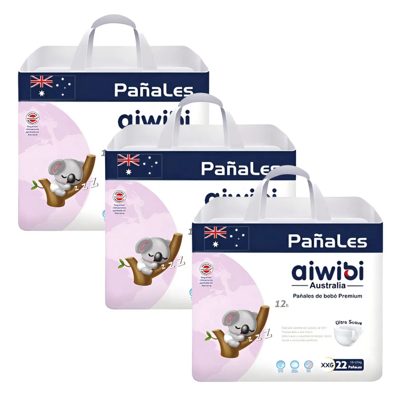 Pañales Aiwibi Premium Tripack talla XXG