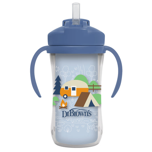 Vaso Termico Con Bombilla 12m+ Dr. Brown's 300ml Azul