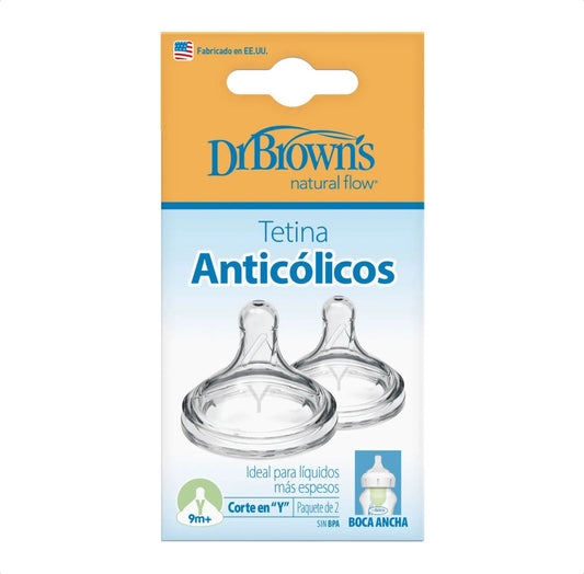 Tetina Boca Ancha Options+ 9M+ Corte “Y”  (Líquidos más espesos) Dr. Brown’s