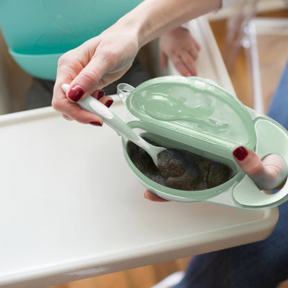 Plato Y Cuchara Para Viaje 4m+ Dr. Browns Verde