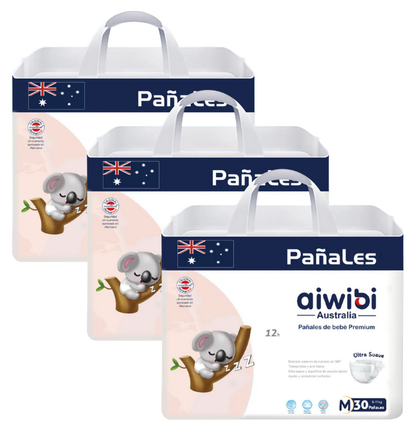 Pañales Aiwibi Premium Tripack talla M