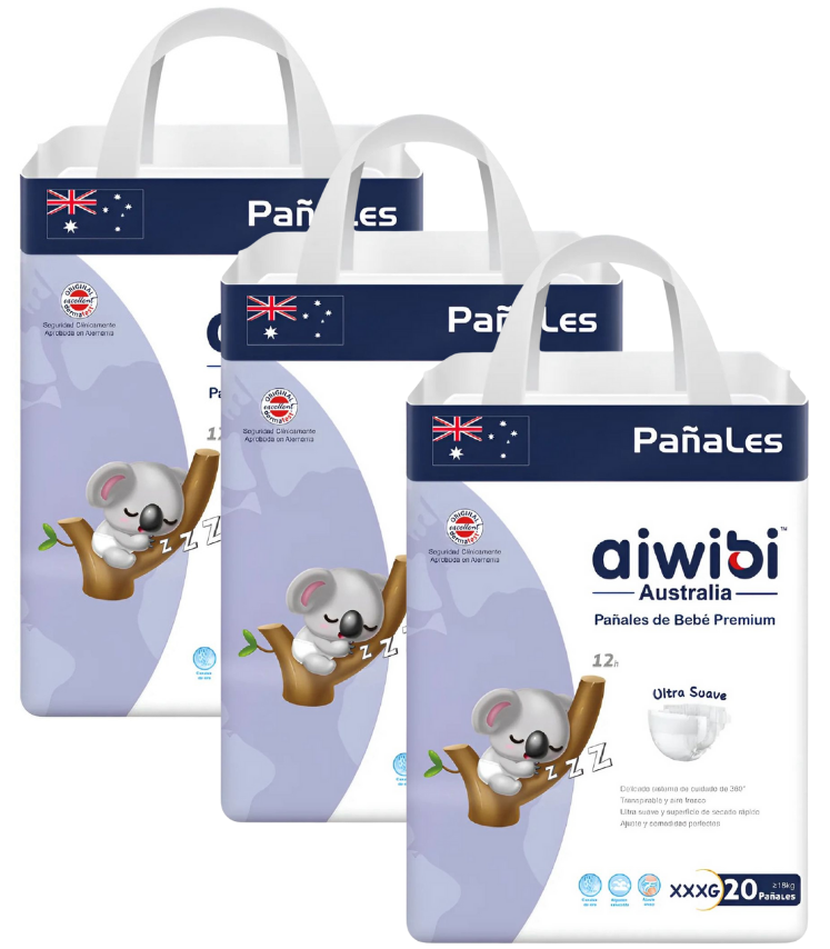 Pañales Aiwibi Premium Tripack talla XXXG