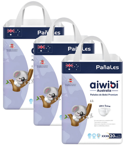 Pañales Aiwibi Premium Tripack talla XXXG