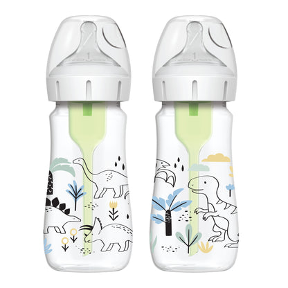 Pack 2 Mamadera Boca ancha Options+ 270ml Dinosaurios Dr. Brown's