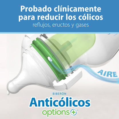 Pack 2 Mamadera Boca ancha Options+ 270ml Dinosaurios Dr. Brown's
