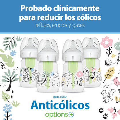 Pack 2 Mamadera Boca ancha Options+ 270ml Dinosaurios Dr. Brown's