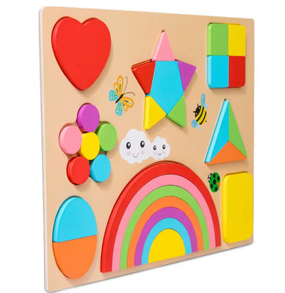 Juego De Encaje Madera Con Pizarra Multiusos