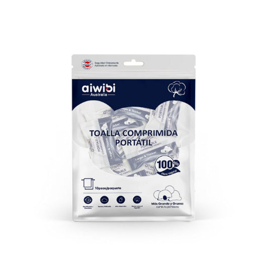 Toallas Comprimida Desechables Portatil Fibra Natural Aiwibi