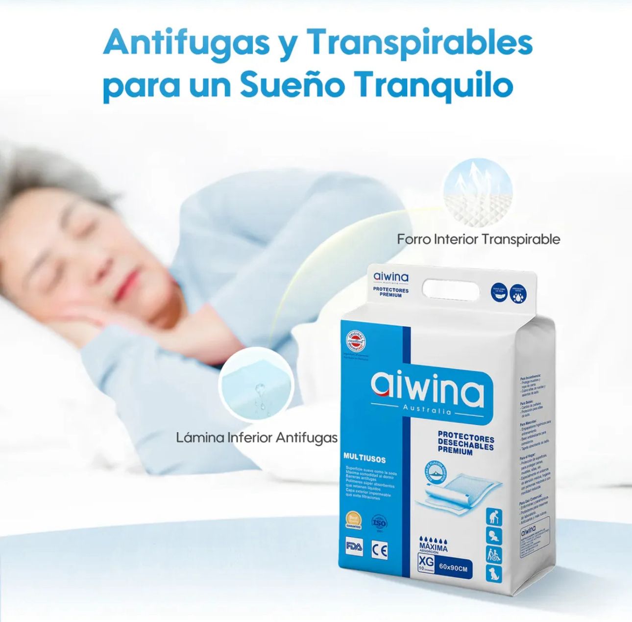 Sabanillas Protector De Cama Desechable Absorbente Multiusos