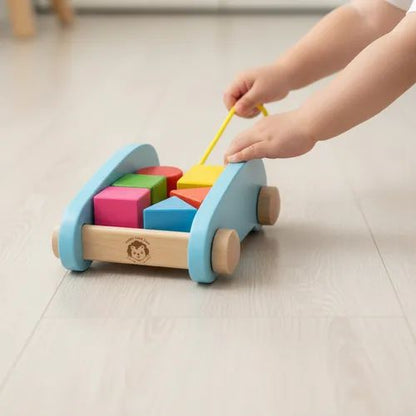 Juego De Arrastre Con Bloques Madera Multicolor