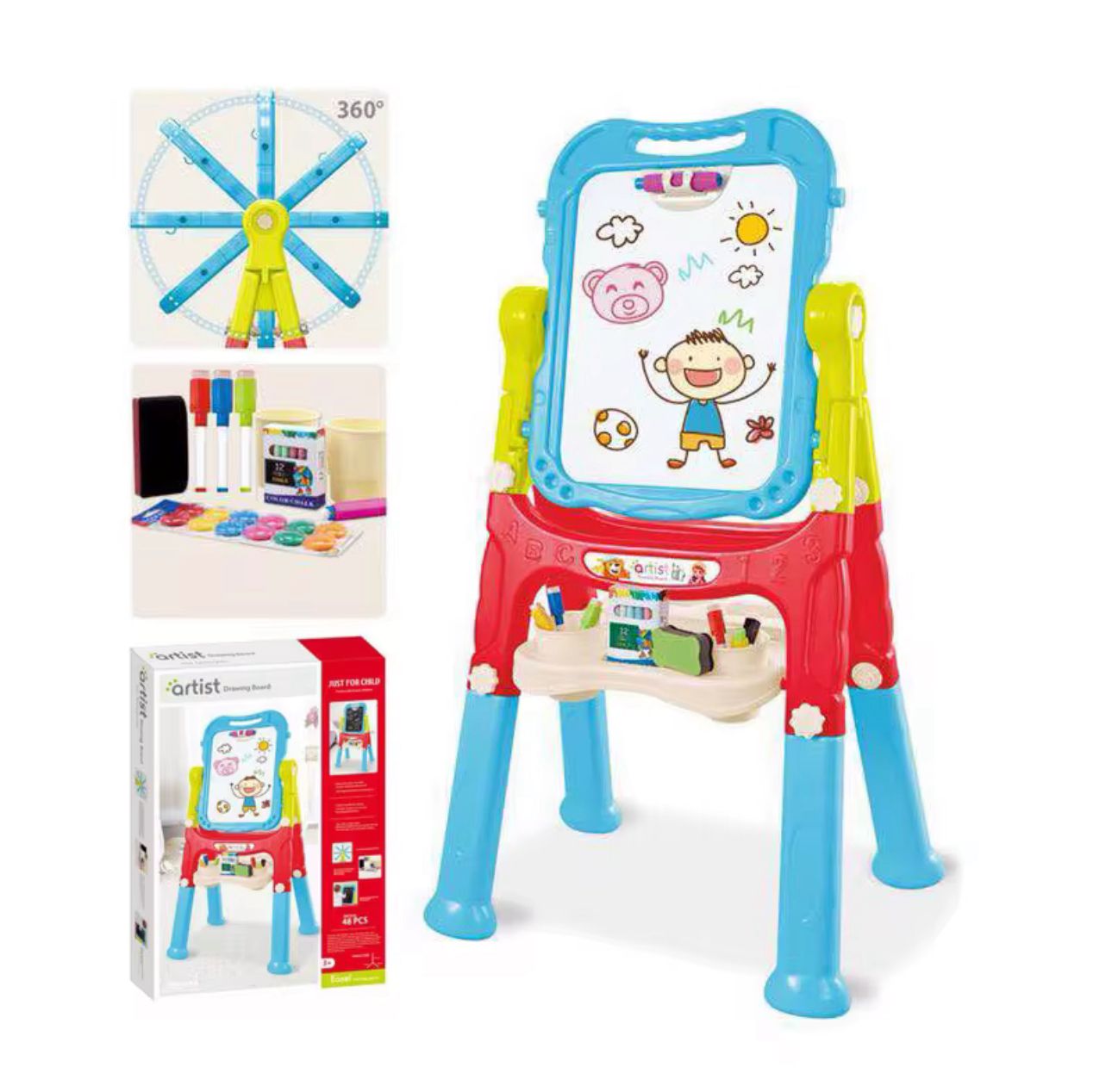 Pizarra Atril Dibujo Plumón-tiza Dibujos Niños