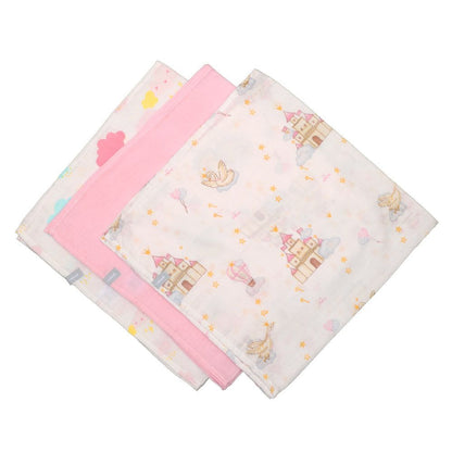 Pack 3 Tutos Infanti Algodón Muselina 75x75cm Rosa