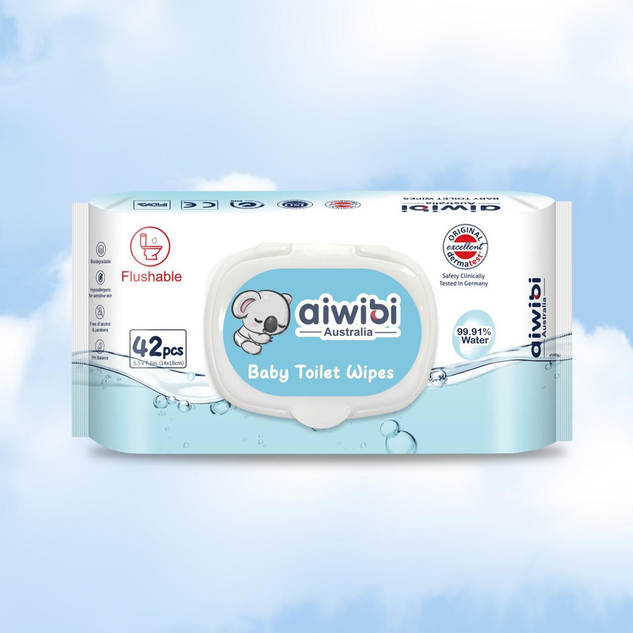 Toalla Humedas Aiwibi 99,91% Agua Tirar Wc Biodegradable