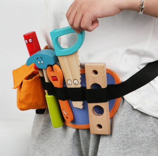 Juego Didáctico Cinturón De Herramientas Madera Niños