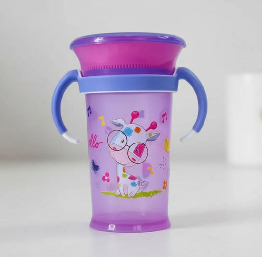 Vaso Con Asas Antiderrame 360º Para Niños Con Tapa