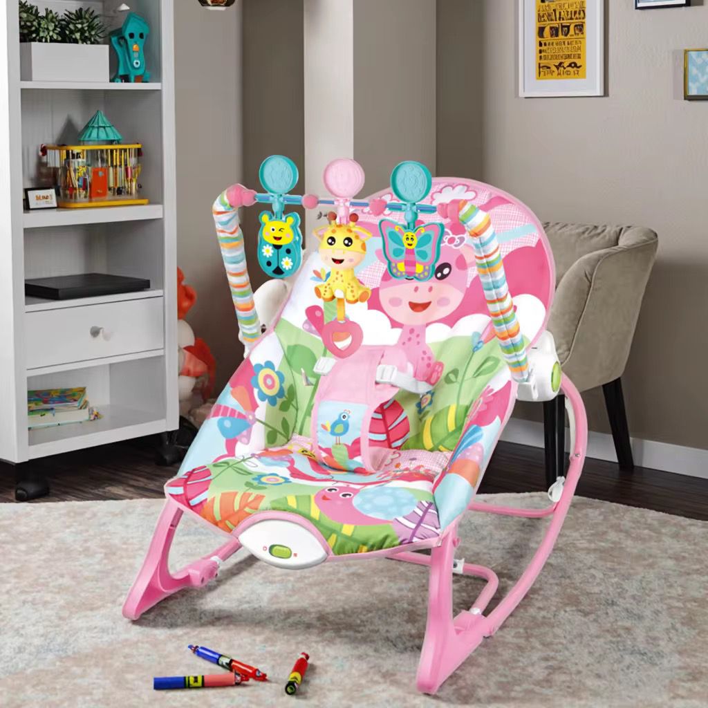 Mecedora Silla Musical 3 En 1 Para Bebés Y Niños Rosado