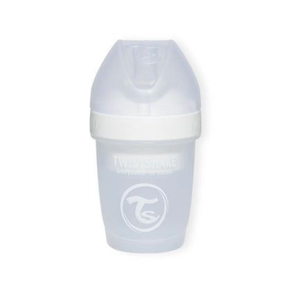 Mamadera Anticólico Twistshake Double Pro 180ml Blanco