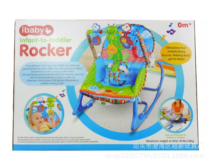 Mecedora Silla Musical 3 En 1 Para Bebés Y Niños Azul