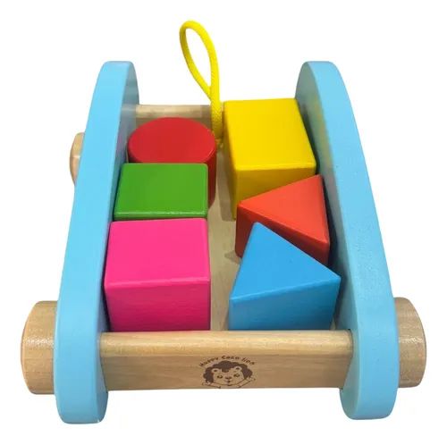 Juego De Arrastre Con Bloques Madera Multicolor