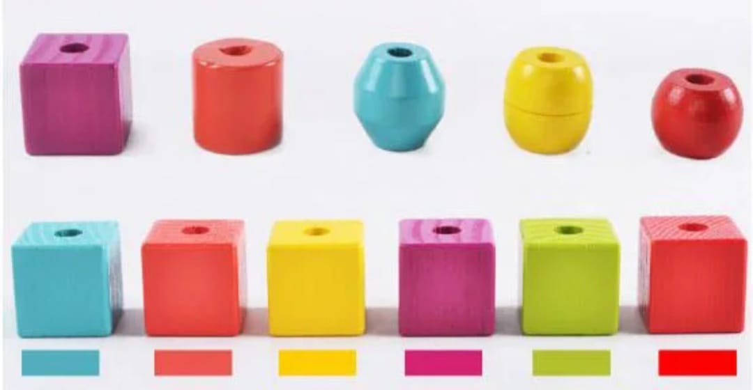 Juego Para Enhebrar Cuentas De Madera Didactico Niños